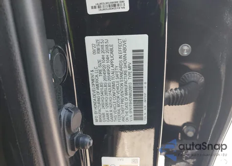 2022 Honda Passport Awd Ex-L from USA, damaged, VIN 5FNYF8H53NB026813